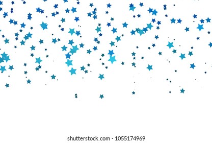 Dark BLUE vector cover with small and big stars. Decorative shining illustration with stars on abstract template. The pattern can be used for wrapping gifts.