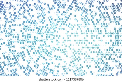 Dark BLUE vector cover with small and big stars. Stars on blurred abstract background with gradient. Smart design for your business advert.