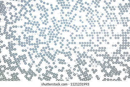 Dark BLUE vector cover with small and big stars. Stars on blurred abstract background with gradient. Smart design for your business advert.
