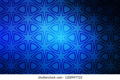 Dark BLUE vector cover with small and big stars. Modern geometrical abstract illustration with stars. Best design for your ad, poster, banner.