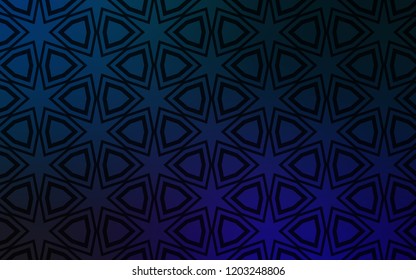 Dark BLUE vector cover with small and big stars. Decorative illustration with stars on abstract template. Pattern for new year ad, booklets.