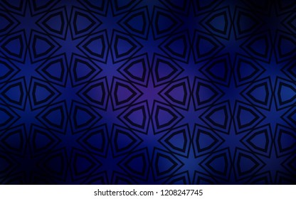 Dark BLUE vector cover with small and big stars. Glitter abstract illustration with colored stars. Template for sell phone backgrounds.