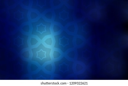 Dark BLUE vector cover with small and big stars. Glitter abstract illustration with colored stars. Pattern for wrapping gifts.