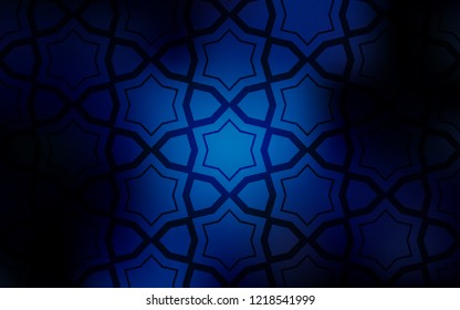 Dark BLUE vector cover with small and big stars. Modern geometrical abstract illustration with stars. Pattern for websites, landing pages.