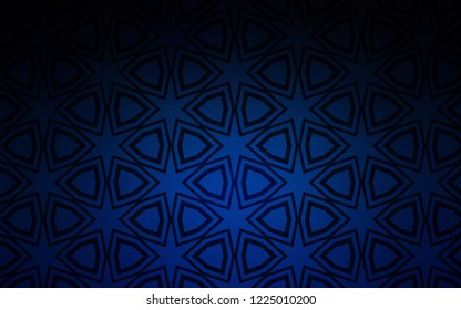Dark BLUE vector cover with small and big stars. Glitter abstract illustration with colored stars. Pattern for websites, landing pages.