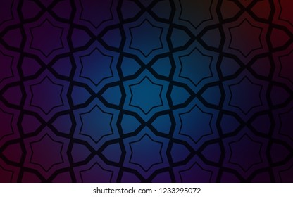 Dark BLUE vector cover with small and big stars. Blurred decorative design in simple style with stars. Pattern for websites, landing pages.