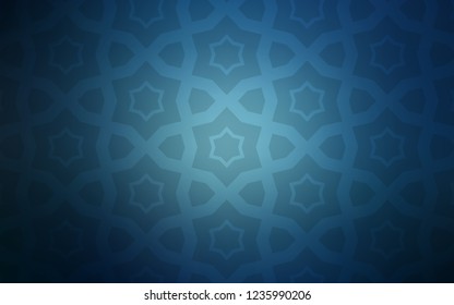 Dark BLUE vector cover with small and big stars. Glitter abstract illustration with colored stars. Smart design for your business advert.