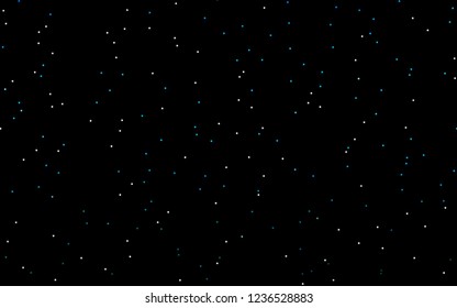 Dark BLUE vector cover with small and big stars. Glitter abstract illustration with colored stars. Best design for your ad, poster, banner.