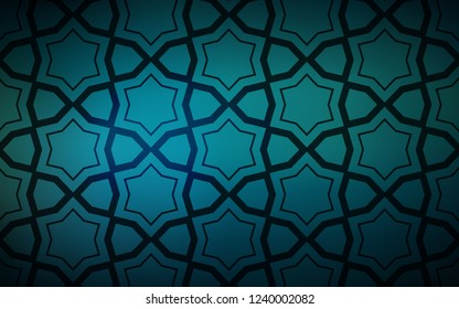 Dark BLUE vector cover with small and big stars. Stars on blurred abstract background with gradient. Smart design for your business advert.
