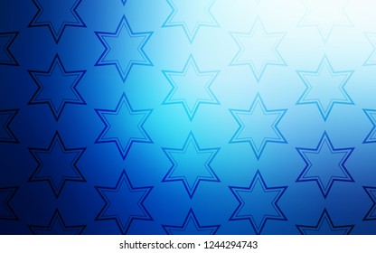 Dark BLUE vector cover with small and big stars. Modern geometrical abstract illustration with stars. Smart design for your business advert.
