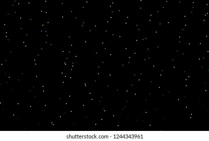 Dark BLUE vector cover with small and big stars. Stars on blurred abstract background with gradient. The pattern can be used for wrapping gifts.