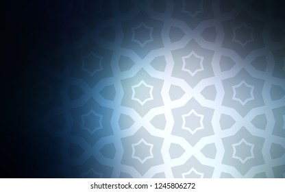 Dark BLUE vector cover with small and big stars. Glitter abstract illustration with colored stars. Pattern for websites, landing pages.