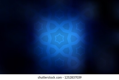 Dark BLUE vector cover with small and big stars. Decorative illustration with stars on abstract template. Pattern for websites, landing pages.