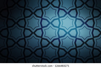 Dark BLUE vector cover with small and big stars. Modern geometrical abstract illustration with stars. Pattern for wrapping gifts.