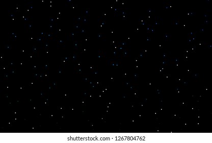 Dark BLUE vector cover with small and big stars. Shining colored illustration with stars. The pattern can be used for new year ad, booklets.