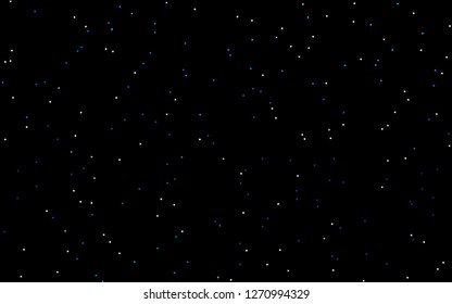Dark BLUE vector cover with small and big stars. Decorative shining illustration with stars on abstract template. The template can be used as a background.