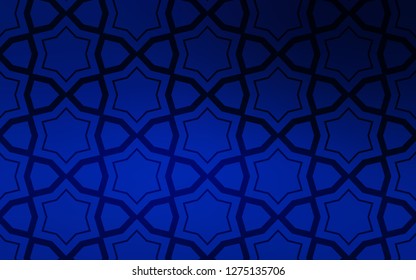 Dark BLUE vector cover with small and big stars. Blurred decorative design in simple style with stars. Template for sell phone backgrounds.