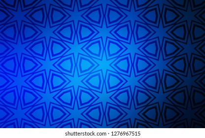 Dark BLUE vector cover with small and big stars. Shining colored illustration with stars. Pattern for new year ad, booklets.