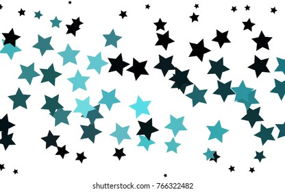 Dark BLUE vector cover with small and big stars. Glitter abstract illustration with colored stars. Best design for your ad, poster, banner.