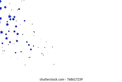 Dark BLUE vector cover with small and big stars. Decorative shining illustration with stars on abstract template. The pattern can be used for websites.