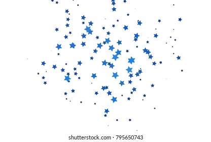 Dark BLUE vector cover with small and big stars. Blurred decorative design in simple style with stars. Best design for your ad, poster, banner.