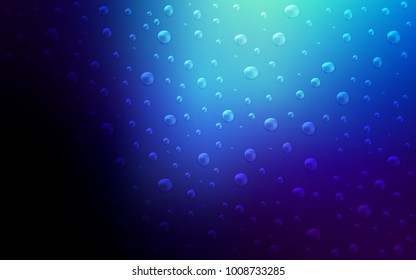 Dark BLUE vector cover with spots. Abstract illustration with colored bubbles in nature style. The pattern can be used for ads, leaflets of liquid.