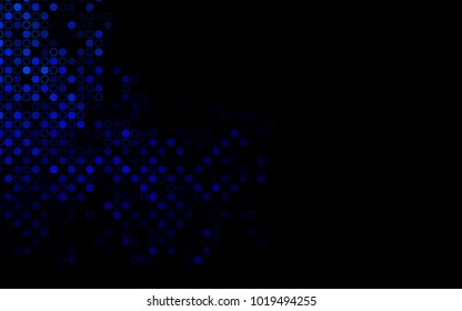 Dark BLUE vector  cover with spots. Blurred bubbles on abstract background with colorful gradient. Beautiful design for your business natural advert.