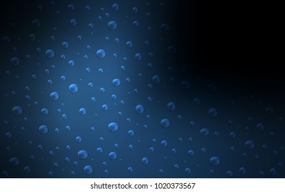 Dark BLUE vector cover with spots. Modern abstract illustration with colorful water drops. The pattern can be used for ads, leaflets of liquid.