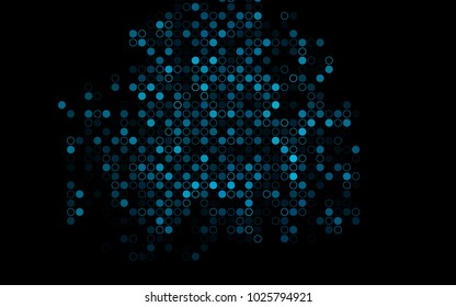 Dark BLUE vector  cover with spots. Illustration with set of shining colorful abstract circles. Pattern can be used as texture of water, rain drops.