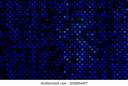 Dark BLUE vector  cover with spots. Beautiful colored illustration with blurred circles in nature style. New design for ad, poster, banner of your website.