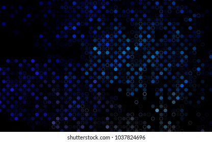 Dark BLUE vector  cover with spots. Abstract illustration with colored bubbles in nature style. Pattern can be used as texture of water, rain drops.