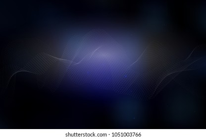 Dark BLUE vector cover with spots. Blurred bubbles on abstract background with colorful gradient. The pattern can be used for aqua ad, booklets.