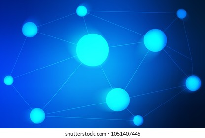 Dark BLUE vector cover with spots, lines. Decorative design in abstract style with triangle structure. Pattern can be used for ads, leaflets.
