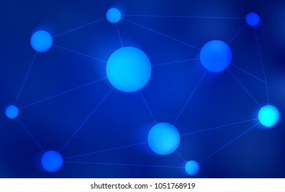 Dark BLUE vector cover with spots, lines. Colorful illustration with circles and lines in futuristic style. Pattern can be used for ads, leaflets.