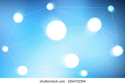 Dark BLUE vector cover with spots, lines. Colorful illustration with circles and lines in futuristic style. Pattern can be used for ads, leaflets.