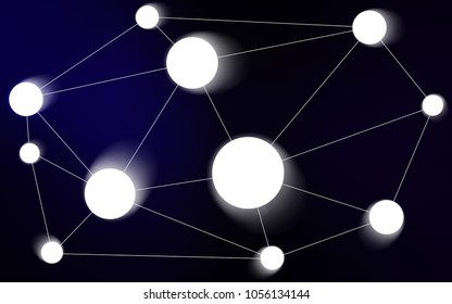 Dark BLUE vector cover with spots, lines. Decorative design in abstract style with triangle structure. New design for ad, poster, banner of your website.