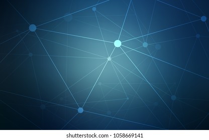 Dark BLUE vector cover with spots, lines. Illustration with set of colorful abstract circles and lines. Pattern can be used for beautiful websites.
