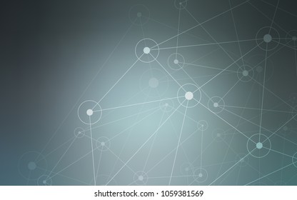 Dark BLUE vector cover with spots, lines. Modern abstract colorful illustration with spheres and lines. Beautiful design for your business advert.