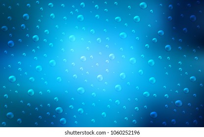 Dark BLUE vector cover with spots. Abstract illustration with colored bubbles in nature style. The pattern can be used for aqua ad, booklets.