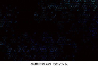 Dark BLUE vector  cover with spots. Blurred bubbles on abstract background with colorful gradient. The pattern can be used for aqua ad, booklets.