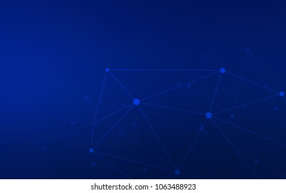 Dark BLUE vector cover with spots, lines. Decorative design in abstract style with triangle structure. Pattern can be used as texture of wallpapers.