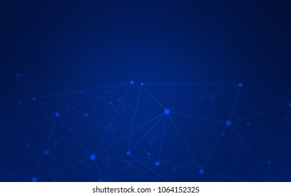 Dark BLUE vector cover with spots, lines. Abstract illustration with colorful discs and triangles. Completely new template for your brand book.