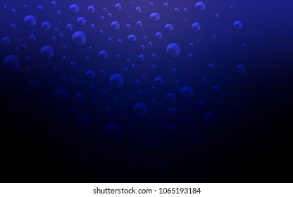 Dark BLUE vector cover with spots. Abstract illustration with colored bubbles in nature style. The pattern can be used for ads, leaflets of liquid.