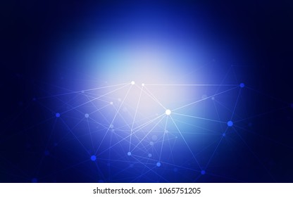 Dark BLUE vector cover with spots, lines. Illustration with set of colorful abstract circles and lines. Pattern can be used for beautiful websites.