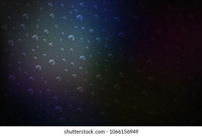 Dark BLUE vector cover with spots. Blurred bubbles on abstract background with colorful gradient. Beautiful design for your business natural advert.