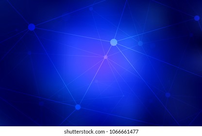 Dark BLUE vector cover with spots, lines. Modern abstract colorful illustration with spheres and lines. Pattern can be used for beautiful websites.