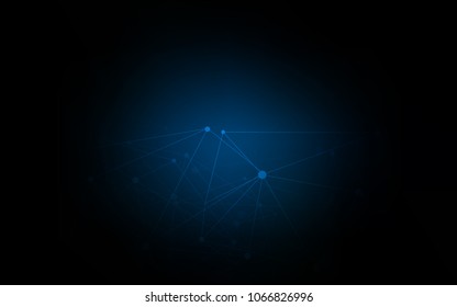 Dark BLUE vector cover with spots, lines. Colorful illustration with circles and lines in futuristic style. Pattern can be used for ads, leaflets.