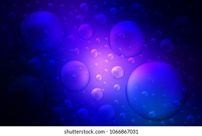 Dark BLUE vector cover with spots. Abstract illustration with colored bubbles in nature style. Pattern can be used as texture of water, rain drops.