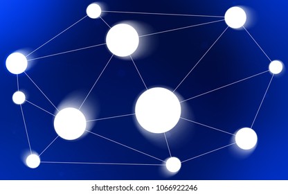 Dark BLUE vector cover with spots, lines. Colorful illustration with circles and lines in futuristic style. Pattern can be used for beautiful websites.