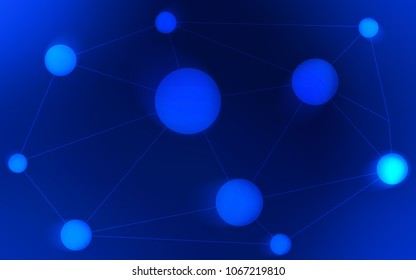 Dark BLUE vector cover with spots, lines. Decorative design in abstract style with triangle structure. Pattern can be used for ads, leaflets.